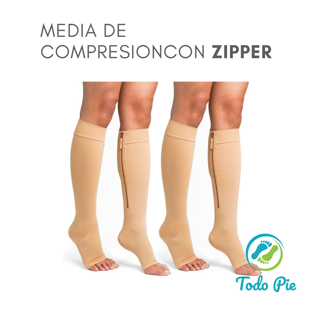 Media de compresión con ZIPPER