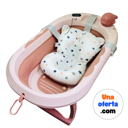 Bañera plegable con termómetro digital y cojín